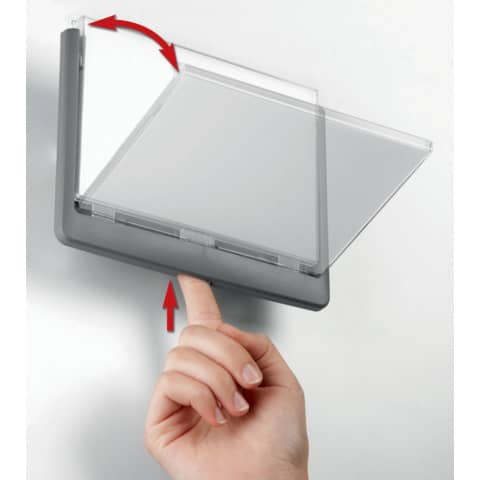 Targhe DURABLE CLICK SIGN ABS trasparente/grafite A5 210x148,5 mm 486637